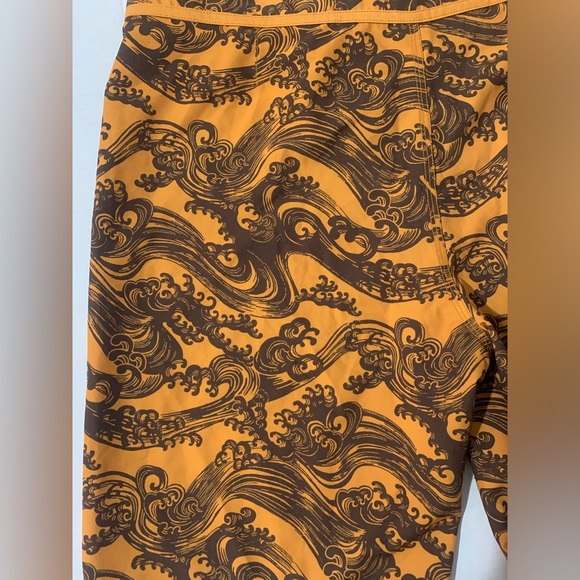 Reyn Spooner Swim Shorts Mens 36 Orange Wave Board Shorts 10" Trunks Beach Surf - Picture 8 of 11